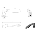 Differnz Deurklink met cilinderschild | Differnz | Groningen | 55 mm (Ovaal, RVS, Zwart) 86.023.13 K010830320 - 2