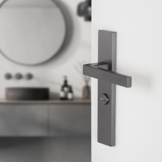 Differnz Deurklink met clinderschild | Differnz | | Ti;burg | 55 mm (RVS, Gun metal) 86.026.24 K010830376 - 2