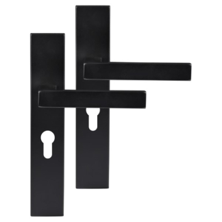 Differnz Deurklink met clinderschild | Differnz | Tilburg |  55 mm (RVS, Zwart) 86.026.13 K010830310 - 1
