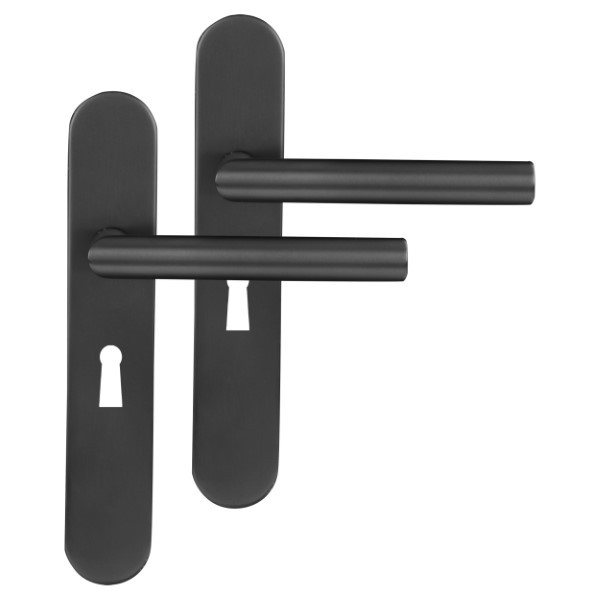 Differnz Deurklink met sleutelschild | Differnz | Amsterdam | 55 mm (RVS, Gun metal) 86.020.22 K010830370 - 1