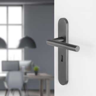 Differnz Deurklink met sleutelschild | Differnz | Amsterdam | 55 mm (RVS, Gun metal) 86.020.22 K010830370 - 2