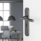 Differnz Deurklink met sleutelschild | Differnz | Amsterdam | 55 mm (RVS, Gun metal) 86.020.22 K010830370 - 2