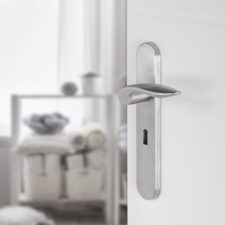Differnz Deurklink met sleutelschild | Differnz | Groningen | 55 mm (Ovaal, RVS, Chroom) 86.023.02 K010830353 - 2