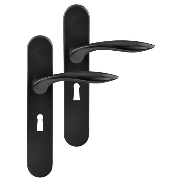 Differnz Deurklink met sleutelschild | Differnz | Groningen | 55 mm (Ovaal, RVS, Zwart) 86.023.12 K010830319 - 1