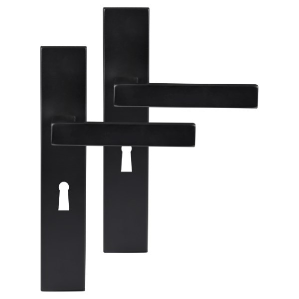Differnz Deurklink met sleutelschild | Differnz | Tilburg | 55 mm (RVS, Zwart) 86.026.12 K010830309 - 1