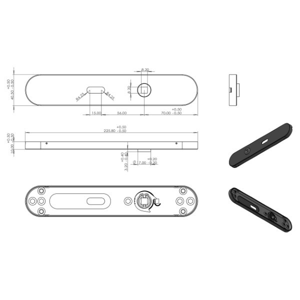 Differnz Deurklink met sleutelschild | Differnz | Utrecht | 55 cm (Ruwe hendel, RVS, Goud) 86.027.32 K010830389 - 3