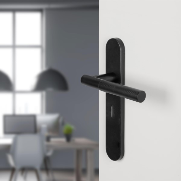 Differnz Deurklink met sleutelschild | Differnz | Utrecht | 55 cm (Ruwe hendel, RVS, Zwart) 86.027.12 K010830324 - 2