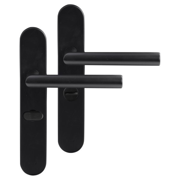 Differnz Deurklink met wc-sluitingschild | Differnz | Amsterdam | 63 mm (Rond rozet, RVS, Zwart) 86.020.14 K010830304 - 1