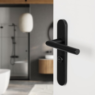 Differnz Deurklink met wc-sluitingschild | Differnz | Amsterdam | 63 mm (Rond rozet, RVS, Zwart) 86.020.14 K010830304 - 2