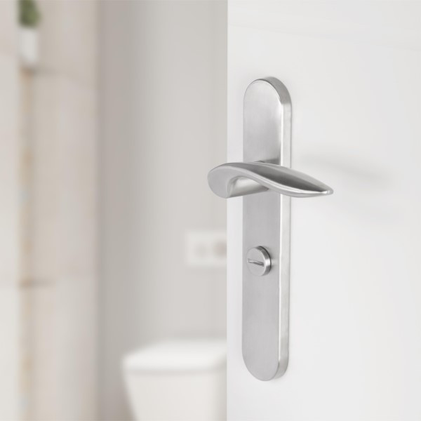Differnz Deurklink met wc-sluitingschild | Differnz | Groningen | 63 mm (Ovaal, RVS, Chroom) 86.023.04 K010830355 - 2