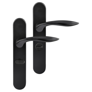 Differnz Deurklink met wc-sluitingschild | Differnz | Groningen | 63 mm (Ovaal, RVS, Zwart) 86.023.14 K010830321 - 1