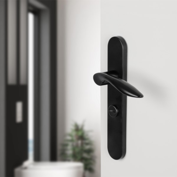 Differnz Deurklink met wc-sluitingschild | Differnz | Groningen | 63 mm (Ovaal, RVS, Zwart) 86.023.14 K010830321 - 2