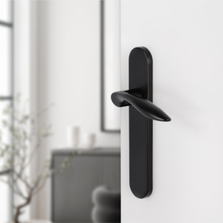 Differnz Deurklink op blindschild | Differnz | Groningen | 55 mm (Ovaal, RVS, Zwart) 86.023.11 K010830318 - 2