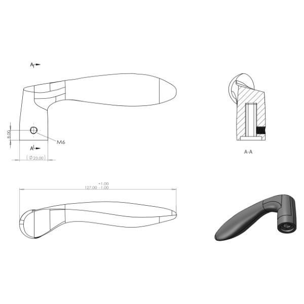 Differnz Deurklink op blindschild | Differnz | Groningen | 55 mm (Ovaal, RVS, Zwart) 86.023.11 K010830318 - 3