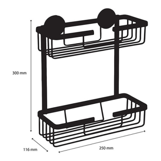 Differnz Doucherek | Differnz (Rechthoek, 2 laags, Aluminium, Zwart) 34.100.15 K010830091 - 3
