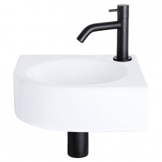 Differnz Fonteinset | Differnz | Cleo (Rond, Keramiek, Matzwart, Gebogen kraan) 38.401.08 K010830013