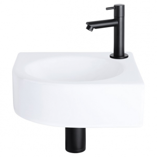 Differnz Fonteinset | Differnz | Cleo (Rond, Keramiek, Matzwart, Rechte kraan) 38.401.09 K010830014