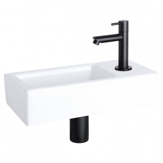 Differnz Fonteinset | Differnz | Helios (Keramiek, Matzwart, Kraan rechts) 38.010.40 K010830002 - 1