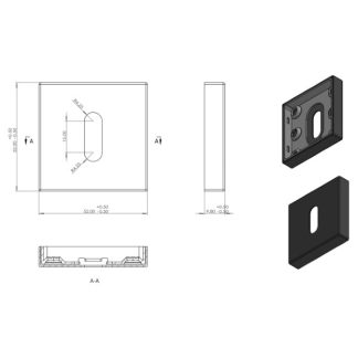 Differnz Sleutelrozel | Differnz (Vierkant, RVS, Gun metal) 86.030.26 K010830385 - 3