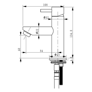 Differnz Wastafelkraan | Differnz (Mengkraan, Chroom, Recht) 30.414.72 K010830044 - 6