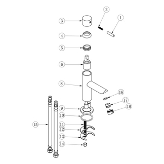 Differnz Wastafelkraan | Differnz (Mengkraan, Goud, Recht) 30.414.74 K010830046 - 8