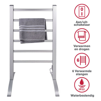 Dirt Devil Handdoekradiator | Dirt Devil | 100W (Aluminium, IP22, 6 stangen, Wand/staand) 871125204597 K170101510 - 3