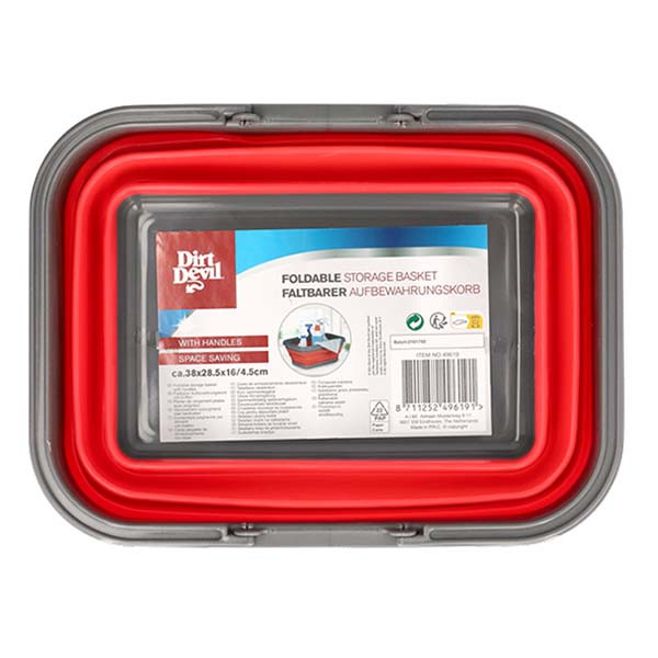 Dirt Devil Opbergmand | Dirt Devil | 38 x 28.5 x 16 cm (Opvouwbaar, Rood) 871129204492 K170105186 - 3