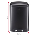 Dirt Devil Pedaalemmer | Dirt Devil | 12 liter (Gedempt deksel, RVS, Zwart) 871125249504 K170108264 - 3