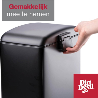 Dirt Devil Pedaalemmer | Dirt Devil | 12 liter (Gedempt deksel, RVS, Zwart) 871125249504 K170108264 - 5