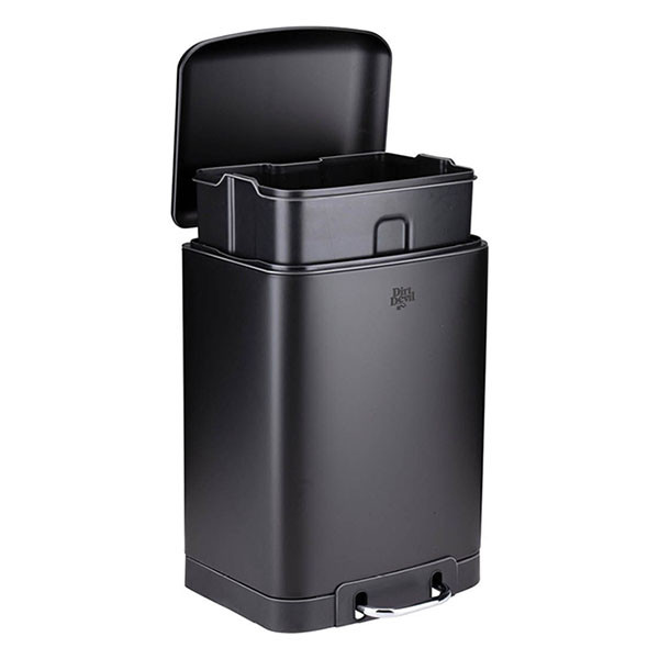 Dirt Devil Pedaalemmer | Dirt Devil | 12 liter (Gedempt deksel, RVS, Zwart) 871125249504 K170108264 - 2