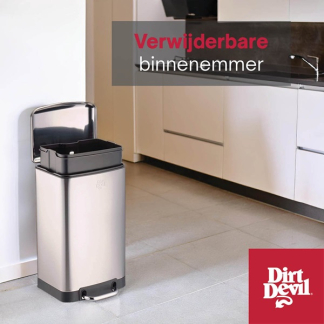 Dirt Devil Pedaalemmer | Dirt Devil | 20 liter (Gedempt deksel, RVS, Zilver) 871125249496 K170108269 - 4