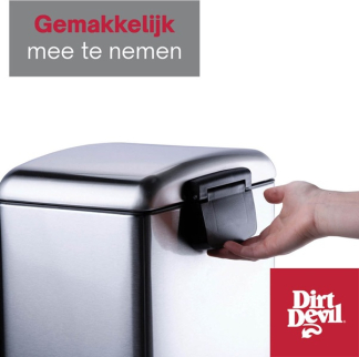 Dirt Devil Pedaalemmer | Dirt Devil | 20 liter (Gedempt deksel, RVS, Zilver) 871125249496 K170108269 - 6