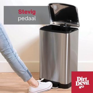 Dirt Devil Pedaalemmer | Dirt Devil | 20 liter (Gedempt deksel, RVS, Zilver) 871125249496 K170108269 - 7