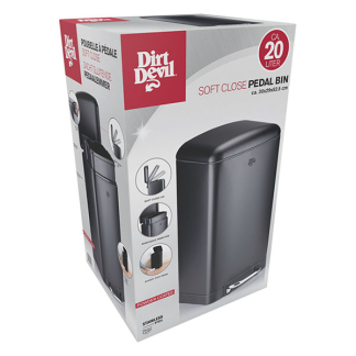 Dirt Devil Pedaalemmer | Dirt Devil | 20 liter (Gedempt deksel, RVS, Zwart) 871125249505 K170108265 - 5