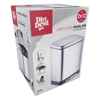 Dirt Devil Pedaalemmer | Dirt Devil | 24 liter (Duo, Gedempt deksel, RVS, Zilver) 871125249502 K170108266 - 6