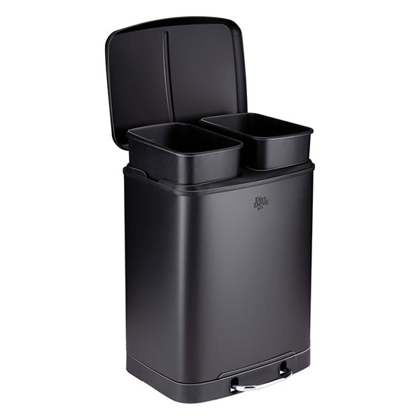 Dirt Devil Pedaalemmer | Dirt Devil | 24 liter (Duo, Gedempt deksel, RVS, Zwart) 871125249507 K170108262 - 2