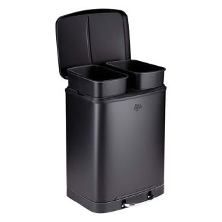 Dirt Devil Pedaalemmer | Dirt Devil | 24 liter (Duo, Gedempt deksel, RVS, Zwart) 871125249507 K170108262 - 2