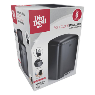 Dirt Devil Pedaalemmer | Dirt Devil | 6 liter (Gedempt deksel, RVS, Zwart) 871125249503 K170108263 - 6