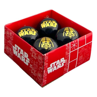 Disney Kerstballen set | Disney Star Wars | 4 stuks (Goud/zwart) SW90495 K151001326