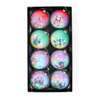 Disney Stitch en Angel kerstballen set | Disney | 8 stuks (Schuim) DN90835 K151001284 - 2