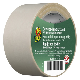 Duck Tapijttape | Duck | 10 meter (Dubbelzijdig, Textiel, Grijs, 50 mm) 20.501.68 K010830247 - 1