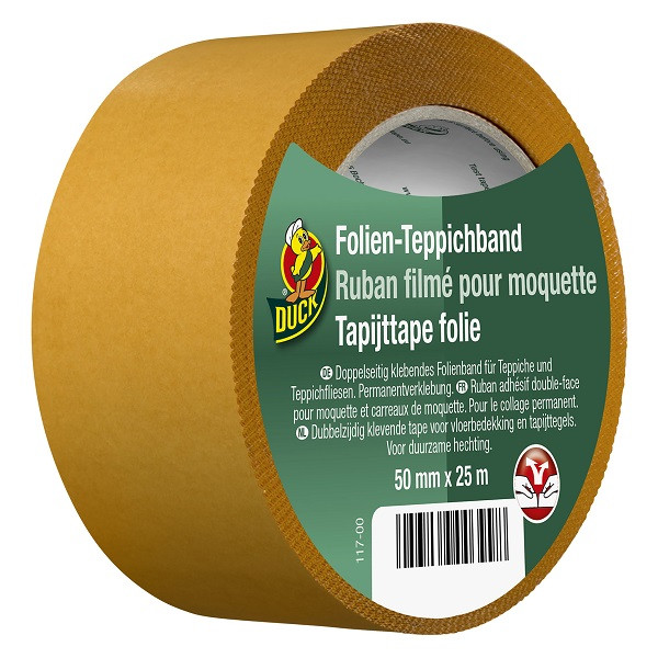 Duck Tapijttape | Duck | 25 meter (Dubbelzijdig, Folie, Kartelrand, 50 mm) 20.501.64 K010830248 - 1