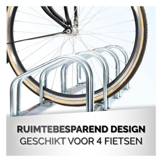 Dunlop Fietsenrek | Dunlop | 100 x 28 x 28 cm (4 fietsen, Staand/Muur) 871125207698 K170404697 - 5