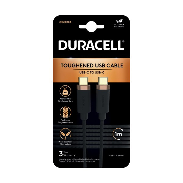 Duracell Motorola oplaadkabel | USB C ↔ USB C  | Duracell | 1 meter (USB 3.0, 65W, 5 Gbps, Kevlar) USB7030A D010221060 - 2
