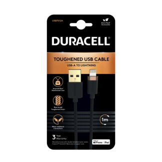 Duracell USB A naar Lightning kabel | Duracell | 1 meter | USB 2.0 (15W, 480 Mbps, Kevlar) USB7012A K010221064 - 2