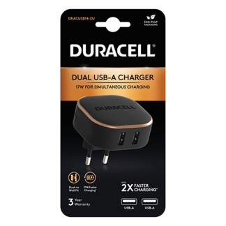 Duracell USB A oplader | Duracell (2x USB A, 17W) DRACUSB14-EU K010221113 - 2