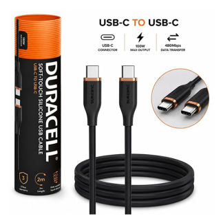 Duracell USB C naar USB C kabel | Duracell | 2 meter | USB 2.0 (100W, 480Mbps) DRU8020A K010214458 - 2
