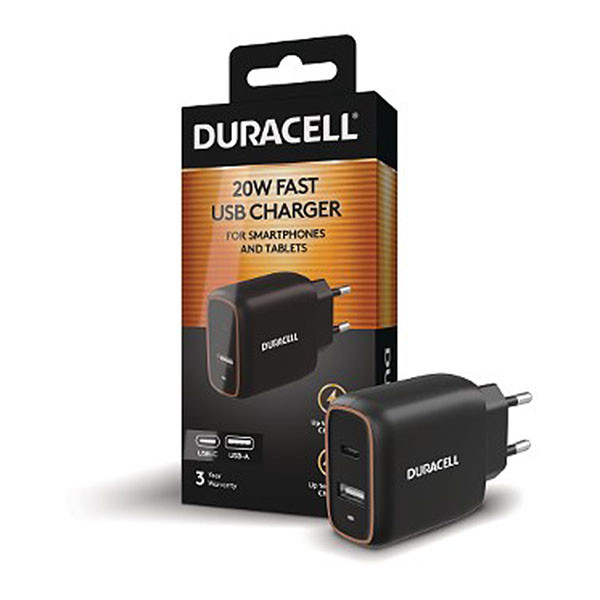 Duracell USB C oplader | Duracell (1x USB A, 1x USB C, 20W) DRACUSB19-EU K000000136 - 2