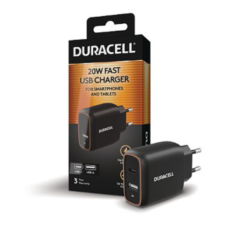 Duracell USB C oplader | Duracell (1x USB A, 1x USB C, 20W) DRACUSB19-EU K000000136 - 2