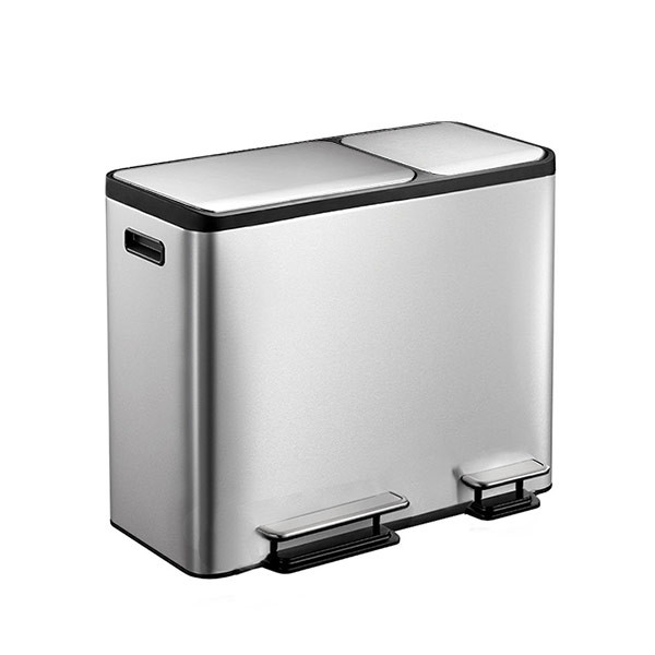 EKO Duo pedaalemmer - EKO - EcoCasa (30+15 liter, Mat RVS) 31718269 K170104573 - 1